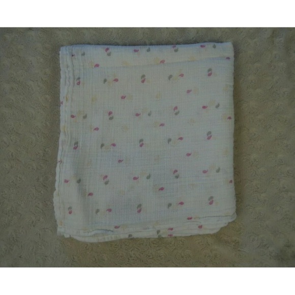 Aden Anais Paisley Print Baby Swaddle Blanket White Pink Gray